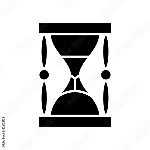 Archaic clocks black icon, concept illustration, vector flat symbol, glyph sign.