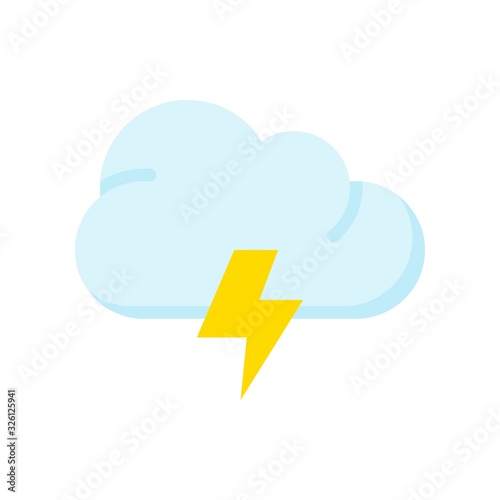 climate related clouds with electric shock or thunderbolt vector in flat style,