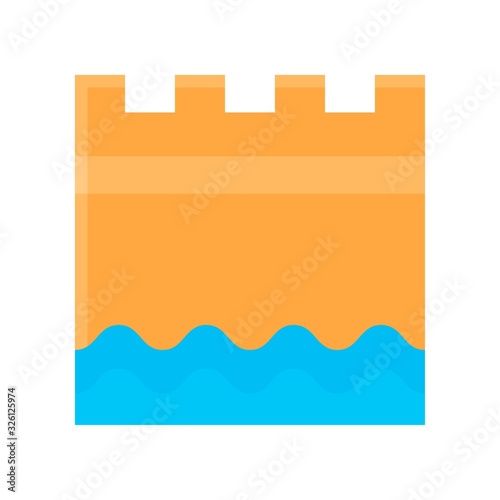 climate related flooded building or house vector in flat style,
