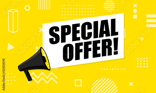 Megaphone and special offer vector illustration