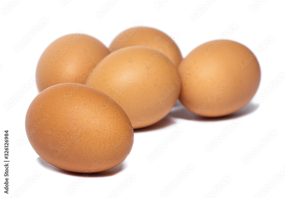 fresh chicken eggs isolated on a white background. Eggs as a source of protein. fresh chicken eggs isolated on a white background. Eggs as a source of protein.