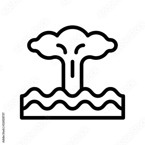 climate related water flood or tsunami vector in lineal style,