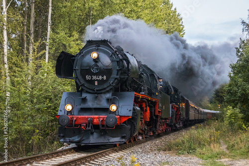 Obraz na plátně German operating steam locomotives on Czech railways
