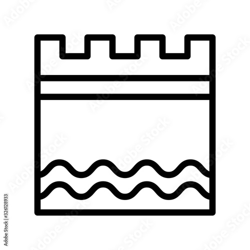 climate related flooded building or house vector in lineal style,