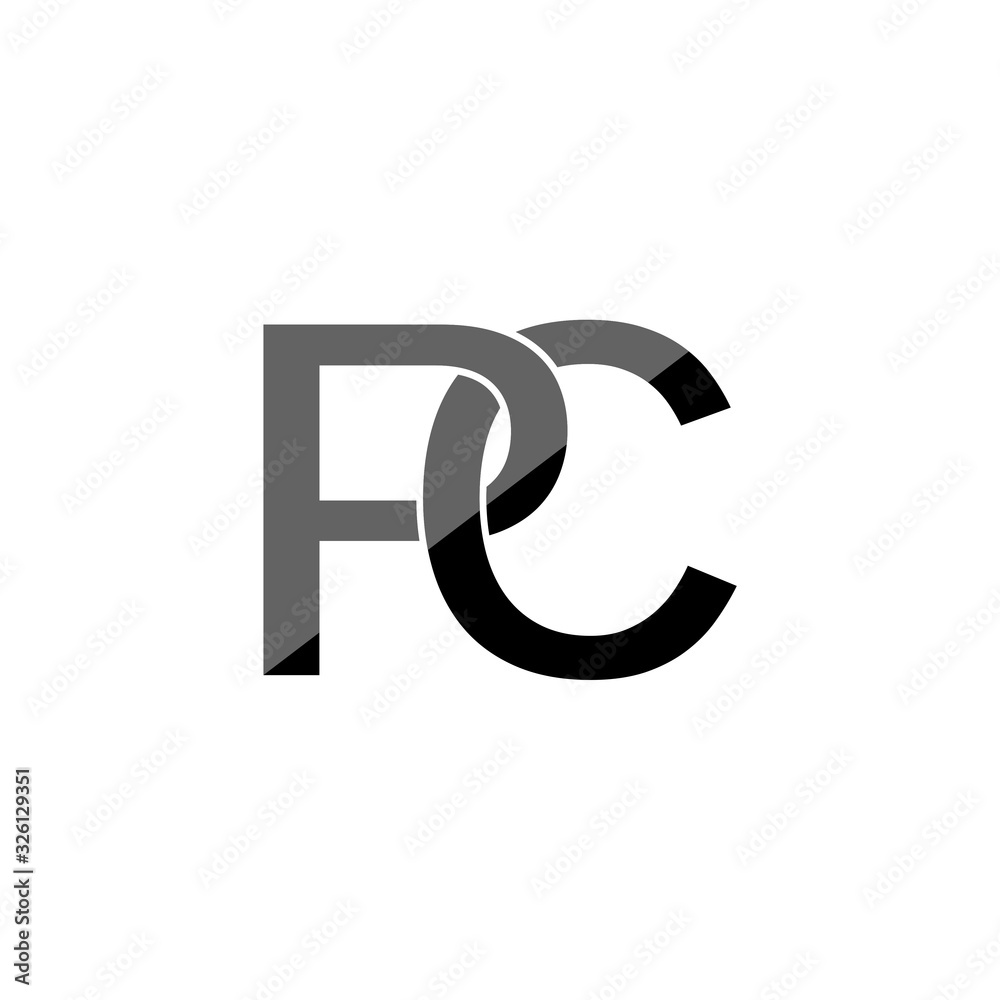 PC logo letters isolated on white background PC logo letters isolated on white background