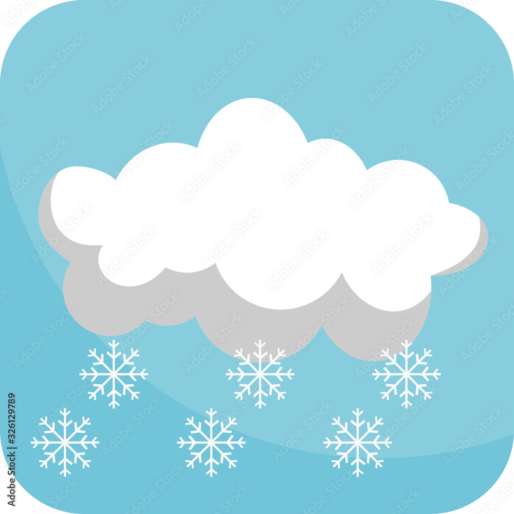 Snowfall And Winter , Simple Icon With Blue Background Snowfall And Winter , Simple Icon With Blue Background