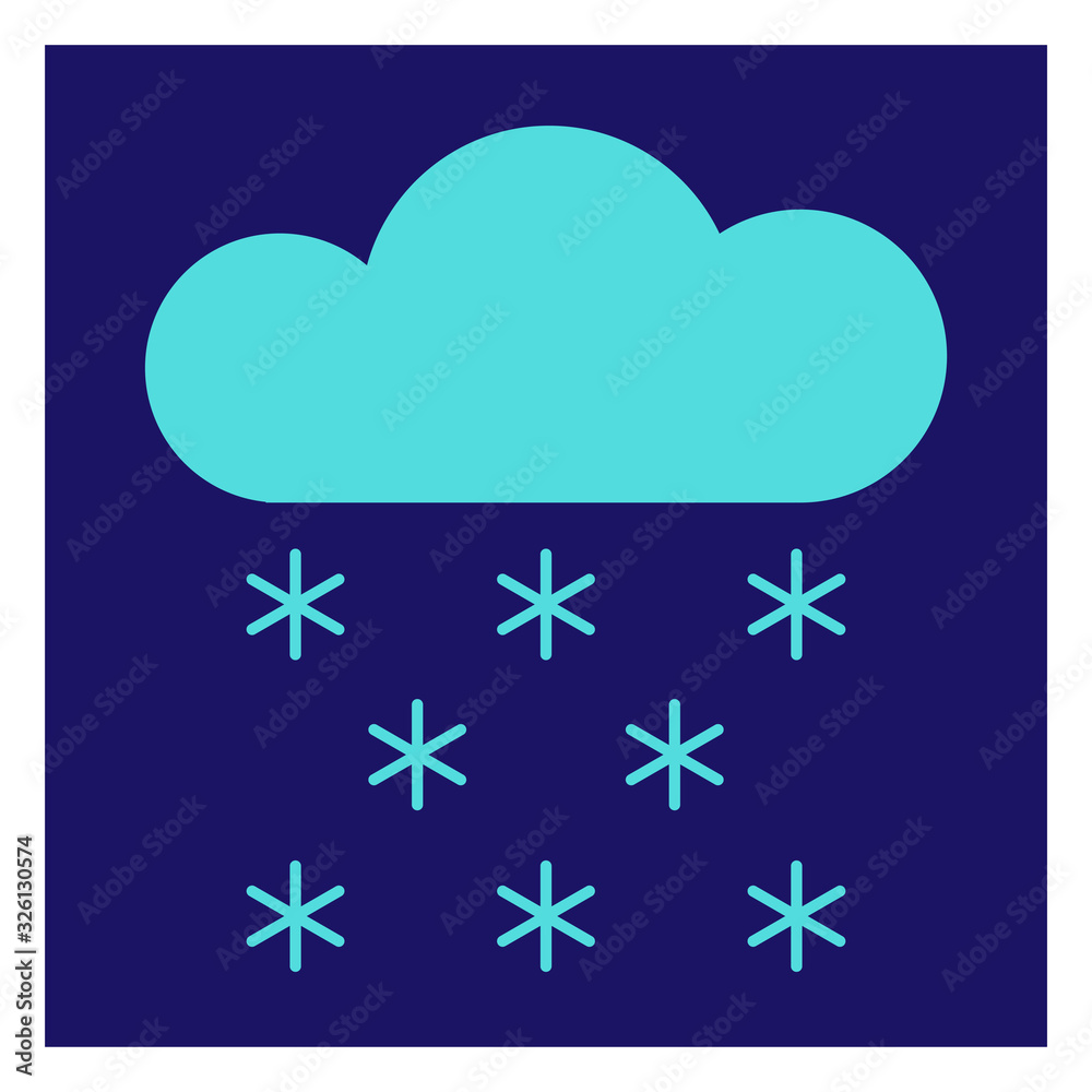 Modern icon illustration of cloud with snow on blue backdrop. Blue background. Vector icon. Graphic vector art. Simple element illustration. Social media web banner. Modern icon illustration of cloud with snow on blue backdrop. Blue background. Vector icon. Graphic vector art. Simple element illustration. Social media web banner.