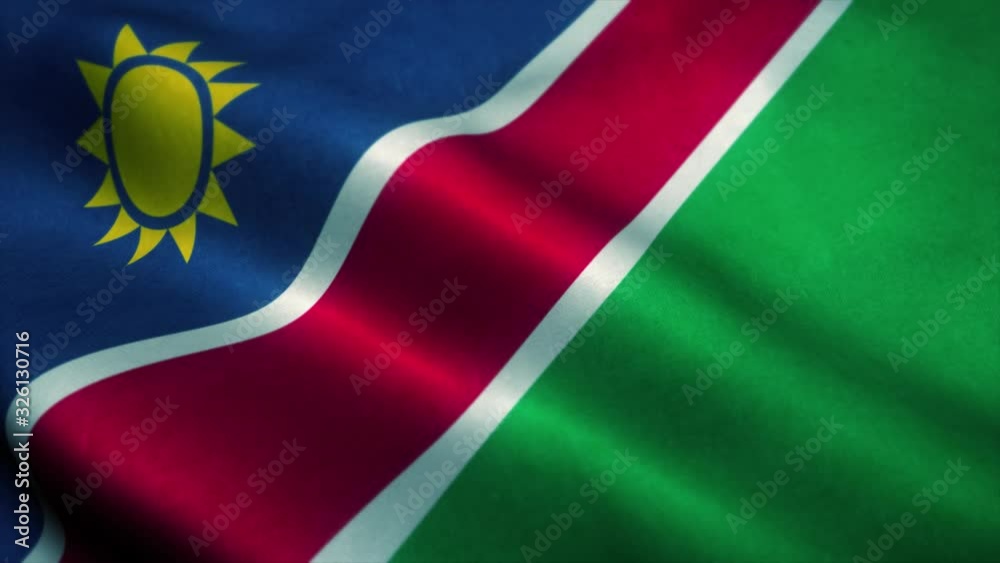 Namibia Flag Waving In The Wind National Flag Of Namibia Sign Of Namibia Seamless Loop