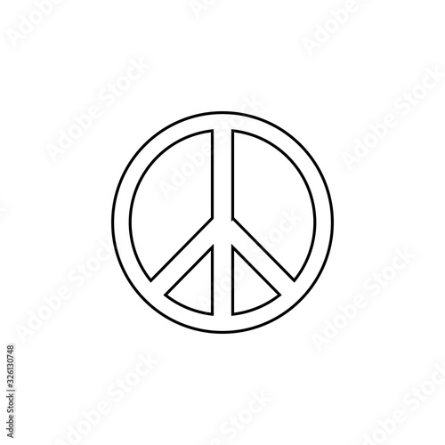 Peace sign line icon vector illustration in flat