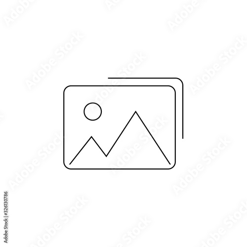 Photo vector line icon illustration in flat
