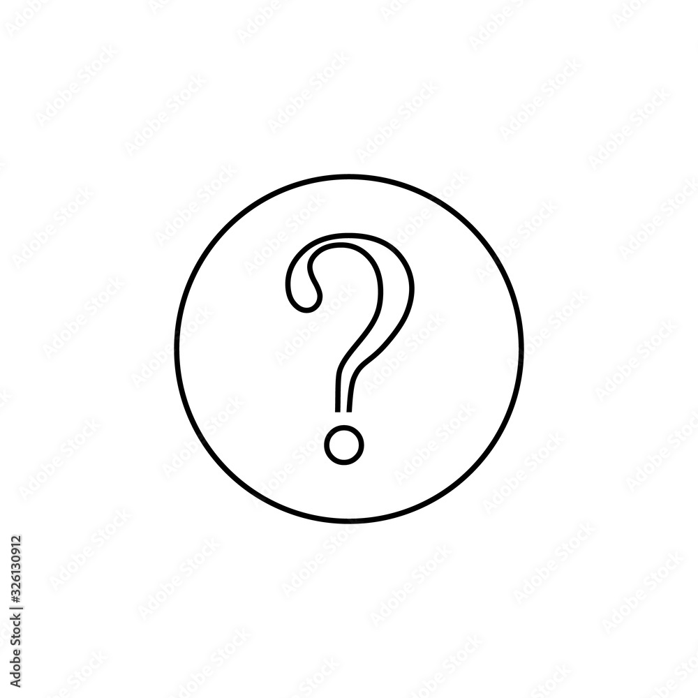 Question Mark line icon vector in flat