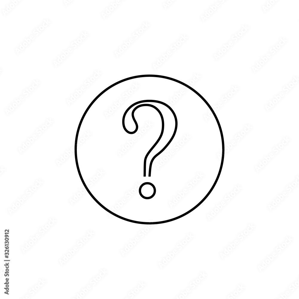 Question Mark line icon vector in flat Question Mark line icon vector in flat