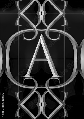 Black and chrome letter A 