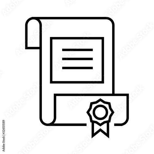 Earning certification line icon, concept sign, outline vector illustration, linear symbol.