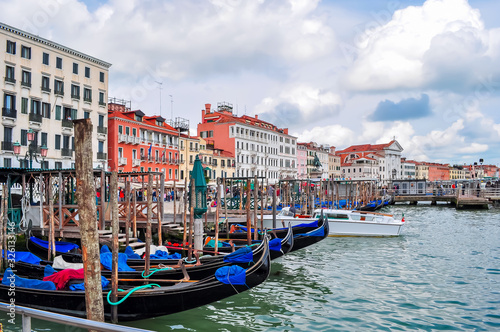 Venice cityscape with gondolas  Italy