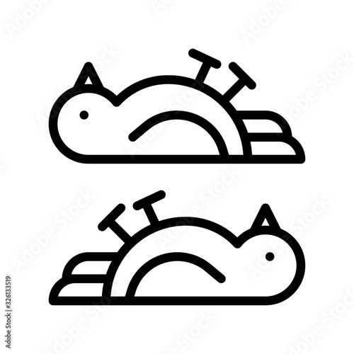 pollution related birds dead with pollution vector in lineal style,