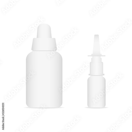 Realistic medical bottle and nasal spray 1