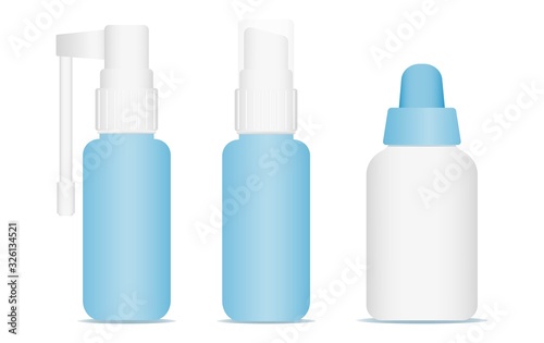 Realistic medical bottles and sprays 3