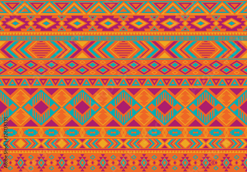 Indonesian pattern tribal ethnic motifs geometric seamless vector background. Rich indonesian tribal motifs clothing fabric textile print traditional design with triangle and rhombus shapes.