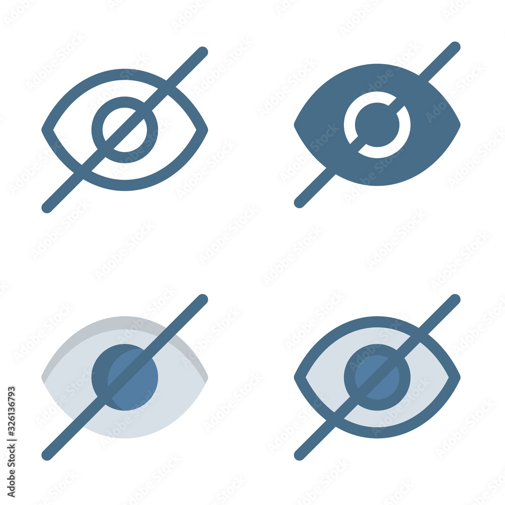 Hide Eye icon in isolated on white background. for your web site design, logo, app, UI. Vector graphics illustration and editable stroke. EPS 10. Hide Eye icon in isolated on white background. for your web site design, logo, app, UI. Vector graphics illustration and editable stroke. EPS 10.