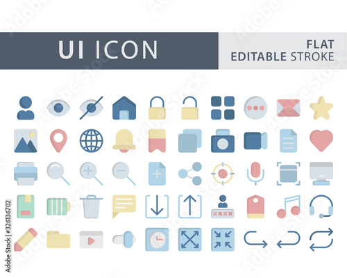 Set of User Interface icon in isolated on white background. for your web site design, logo, app, UI. Vector graphics illustration and editable stroke. EPS 10.
