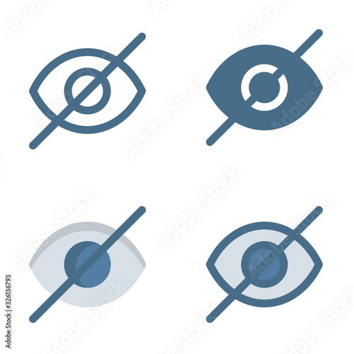 Hide Eye icon in isolated on white background. for your web site design, logo, app, UI. Vector graphics illustration and editable stroke. EPS 10.