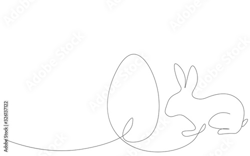 Easter background with bunny and egg vector illustration
