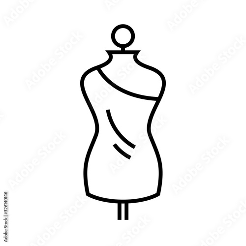 Fitting manikin line icon, concept sign, outline vector illustration, linear symbol.