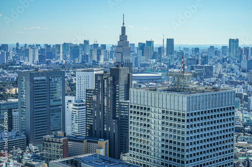 東京都庁の展望台から見える東京の街並み