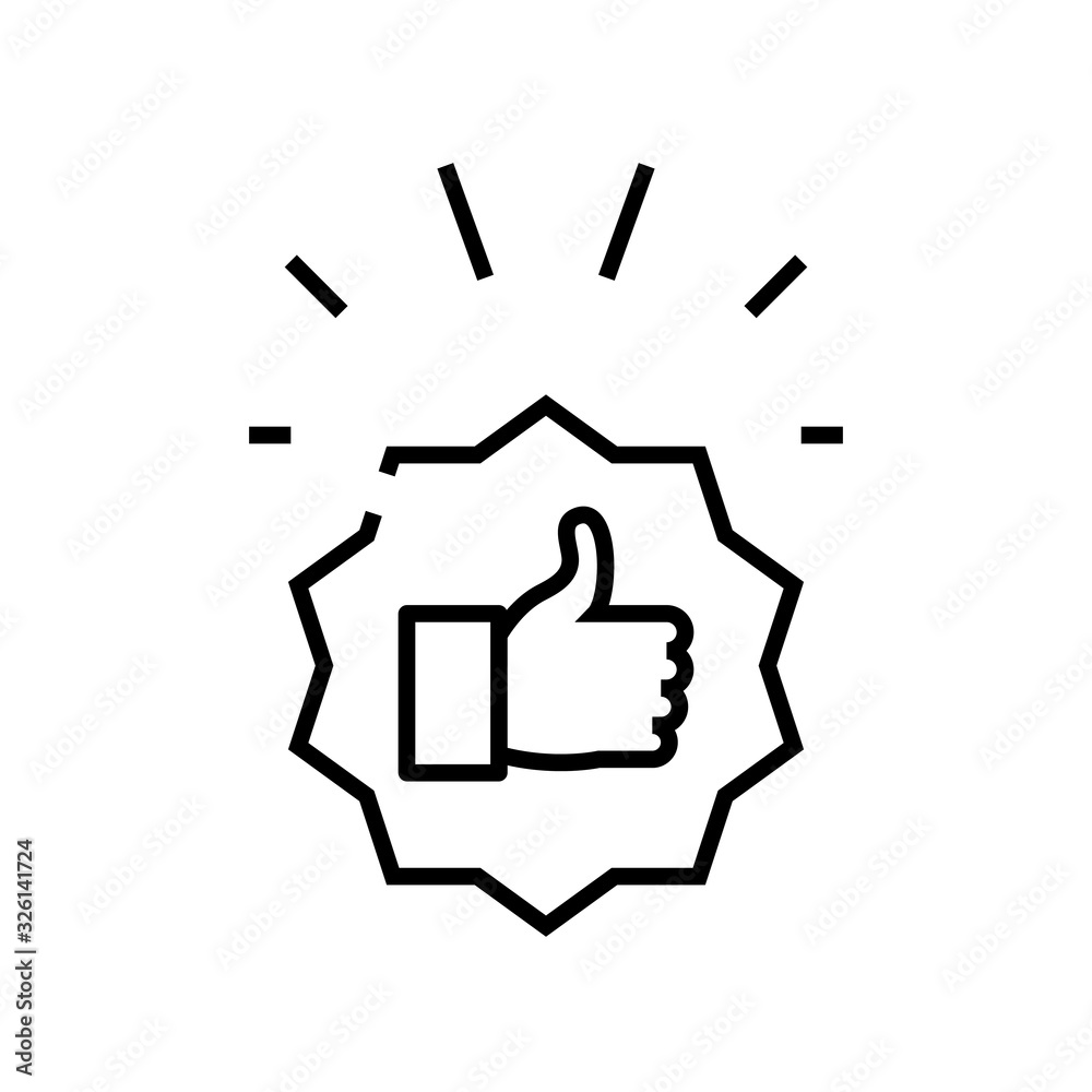 Excellent mark line icon, concept sign, outline vector illustration, linear symbol. Excellent mark line icon, concept sign, outline vector illustration, linear symbol.