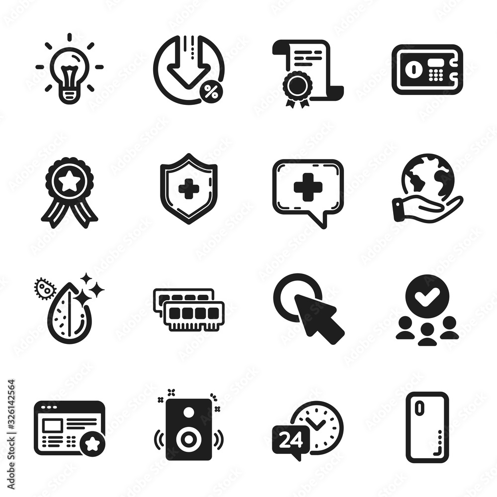 set-of-technology-icons-such-as-medical-shield-click-here