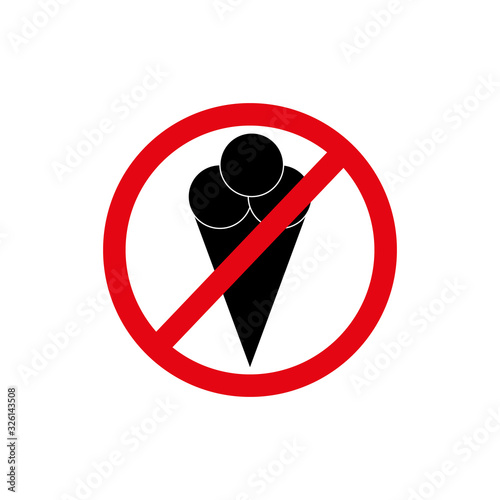  no ice cream entrance icon on white background.vector