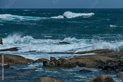 Sea shore on Atlantic ocean by Cape Town, South Africa