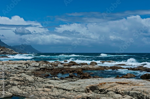 Sea shore on Atlantic ocean by Cape Town, South Africa