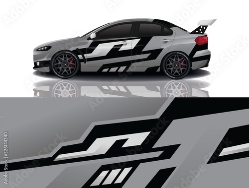 Sports car wrapping decal design