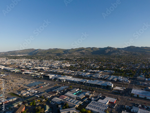 Green and beautiful city Christchurch with a bird's-eye view