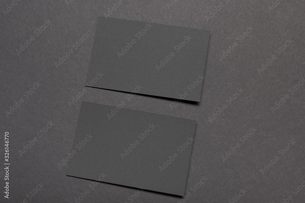 Business cards blank. Mockup on color background. Flat Lay. copy space for text