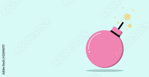 Vector illustration of The bomb is being triggered and sparks.