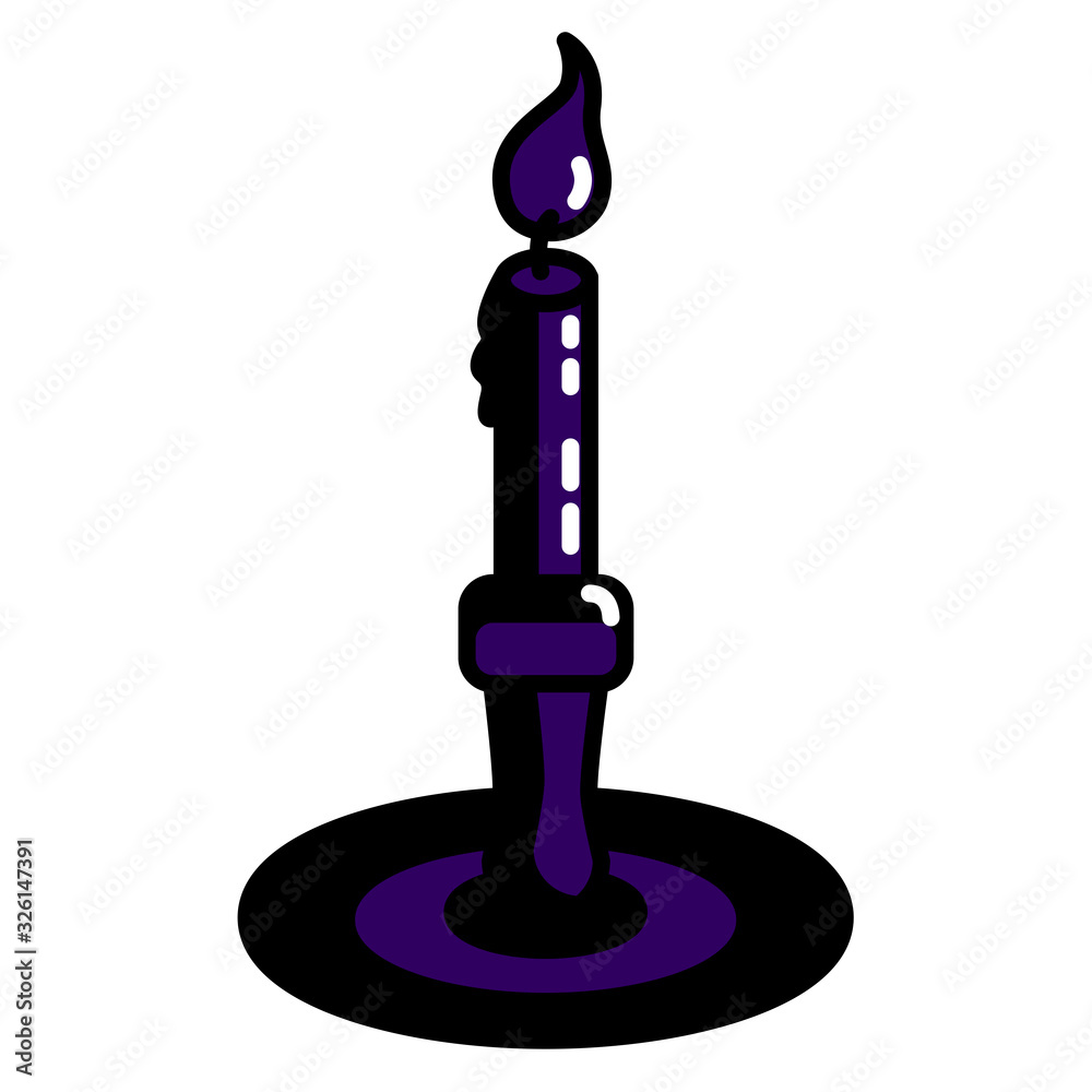 The candle holder and the candle icon. Vector illustration. The candle holder and the candle icon. Vector illustration.