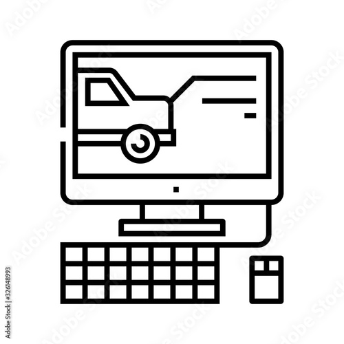 Dvr record line icon, concept sign, outline vector illustration, linear symbol.