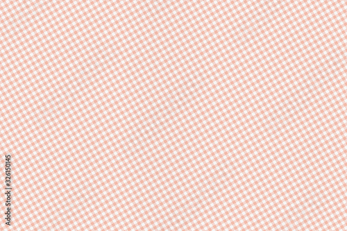 Peach and white textured gingham background pattern