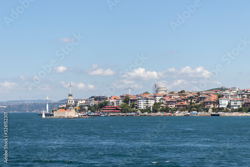 Panorama from Bosporus to city of Istanbul, Turkey