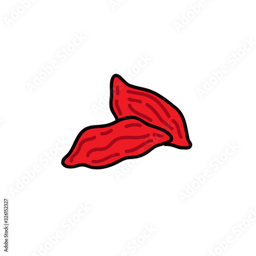 Tablou pe pânză goji berries doodle icon, vector illustration