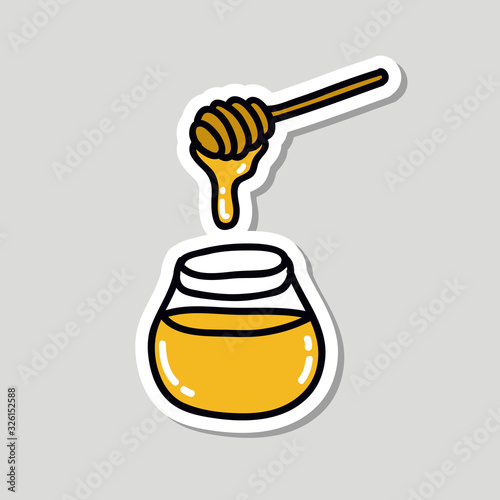 honey doodle icon, vector illustration