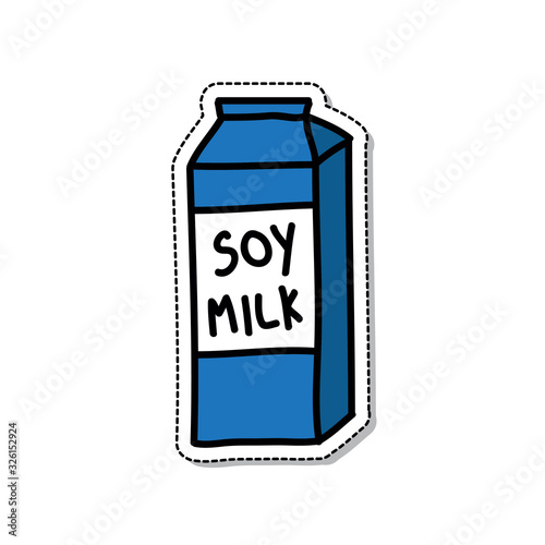 soy milk doodle icon, vector illustration