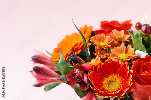Bouquet of red and orange flowers