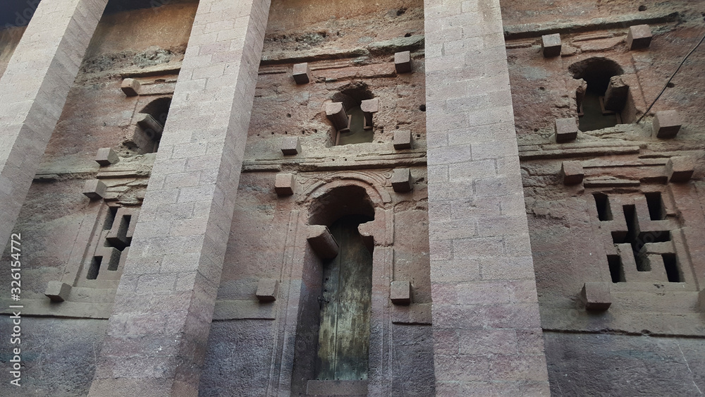 Christian churches carved in stone in Lalibela