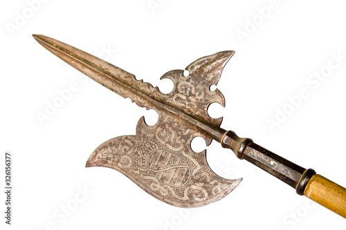 The ancient weapon - Austrian infantry halberd. photo