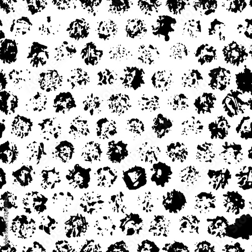 Vector seamless pattern. Grunge hand-drawn retro texture. Black and white.