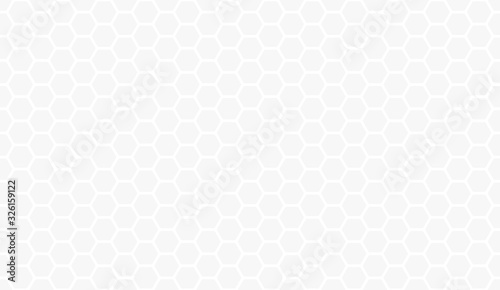 Seamless vector pattern. Geometric hexagon ornament. Simple light texture isolated on white background. Delicate white illustration.